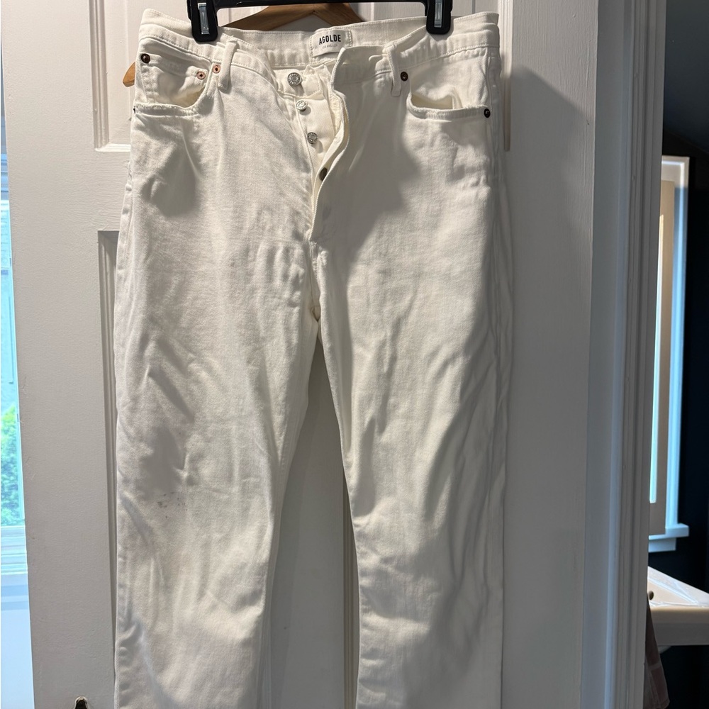 Agolde White Straight Jeans Classic Style 31 button fly
